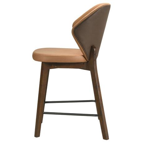Randolph Upholstered Counter Height Chair Butterscotch and Brown (Set of 2)