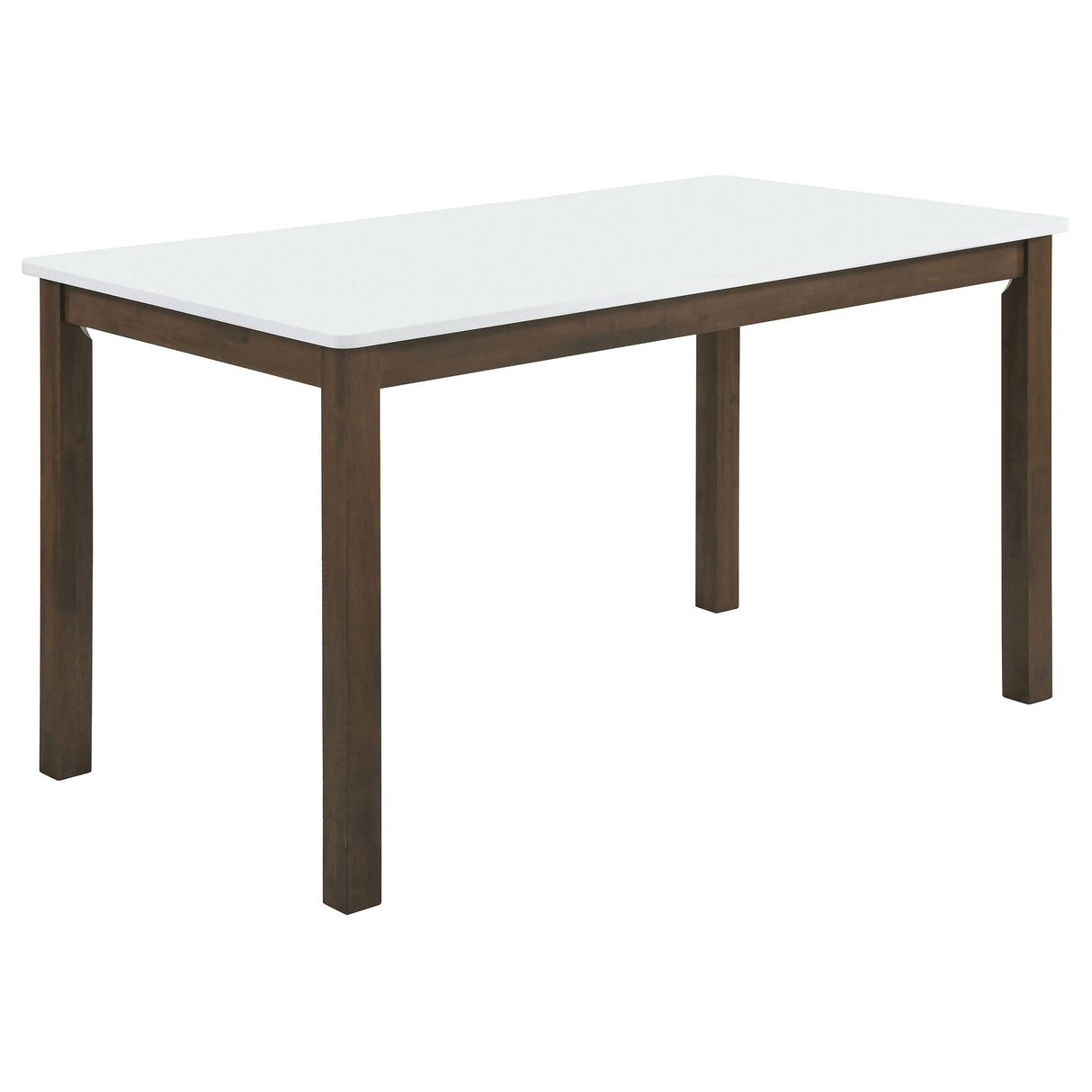Merrin 55" Rectangular Dining Table, White and Walnut