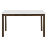 Merrin 55" Rectangular Dining Table, White and Walnut