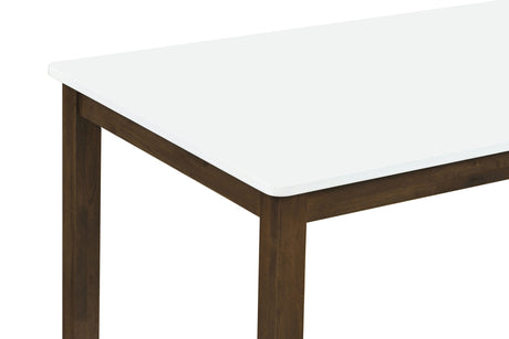 Merrin 55" Rectangular Dining Table, White and Walnut