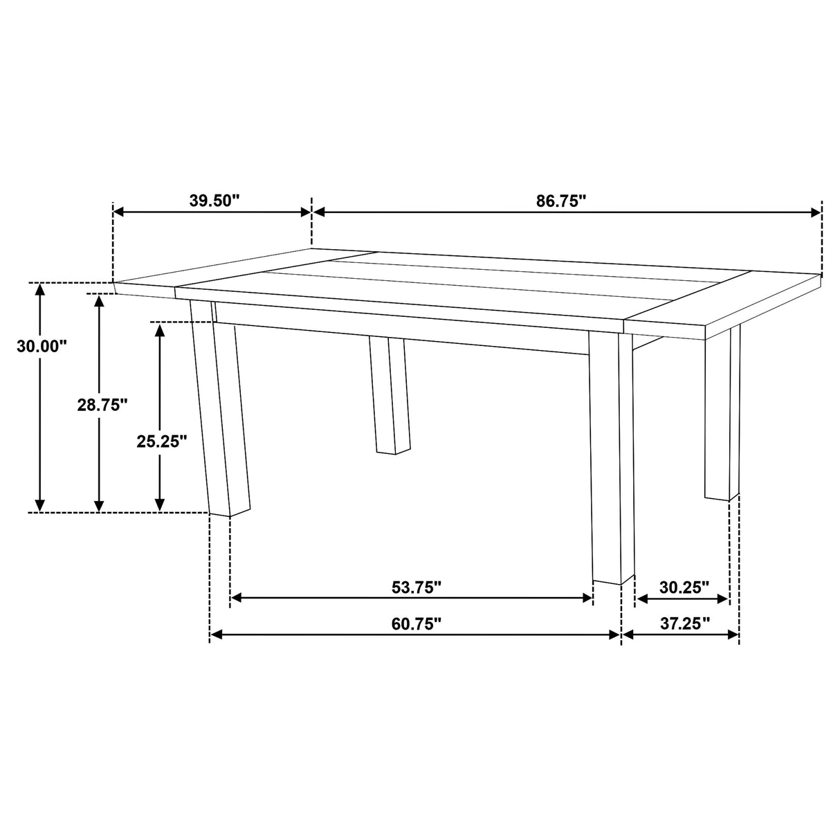 Cardova 87-Inch Solid Wood Extension Dining Table Vineyard Oak
