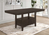 Prentiss 78-Inch Extension Counter Dining Table Cappuccino