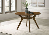 Mueller 48" Round Mindi Veneer Dining Table in Brown
