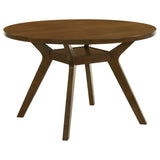 Mueller 48" Round Mindi Veneer Dining Table in Brown
