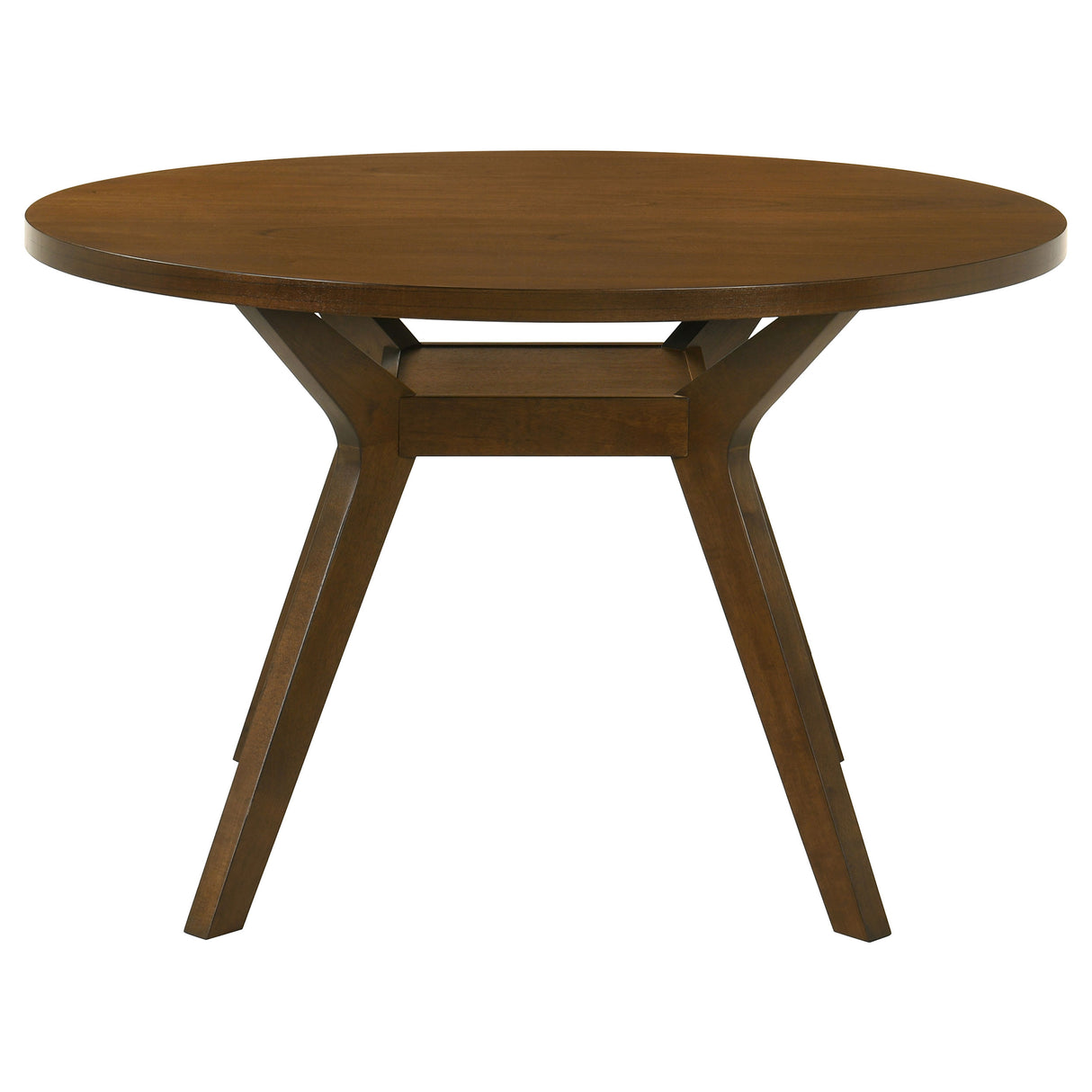 Mueller 48" Round Mindi Veneer Dining Table in Brown