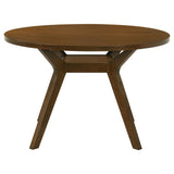 Mueller 48" Round Mindi Veneer Dining Table in Brown