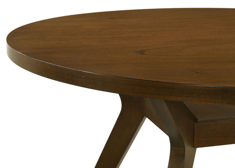 Mueller 48" Round Mindi Veneer Dining Table in Brown