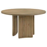 Adina 5-Piece Round Dining Table Set - Distressed Light Brown