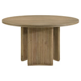 Adina 5-Piece Round Dining Table Set - Distressed Light Brown