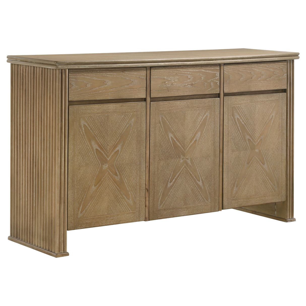 Adina 3-Door 59-Inch Sideboard in Distressed Light Brown