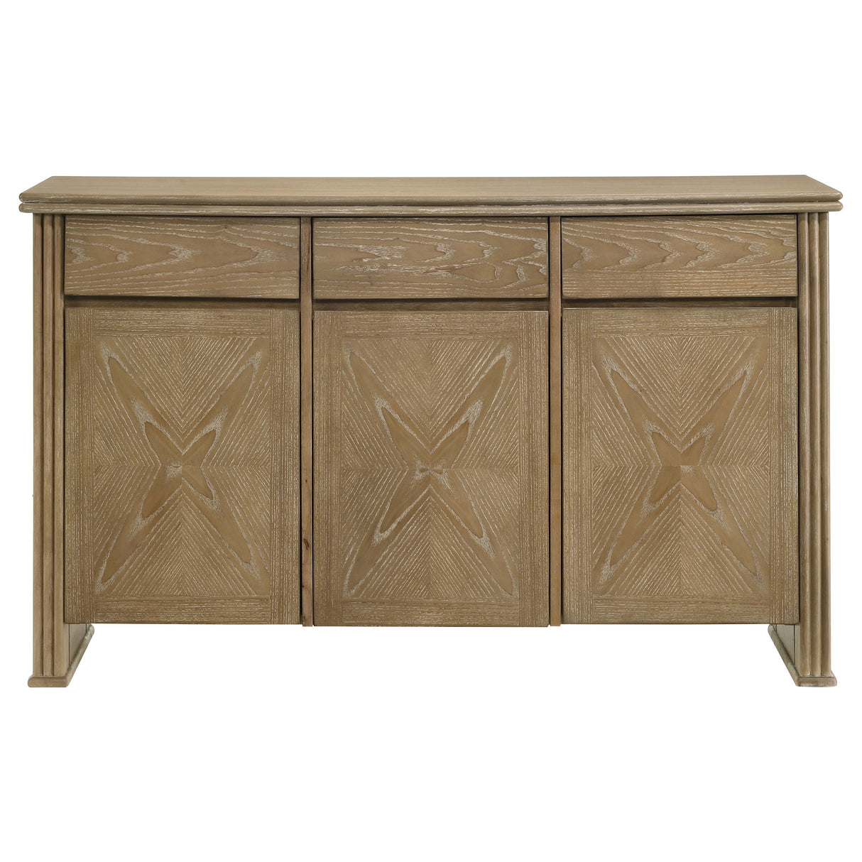 Adina 3-Door 59-Inch Sideboard in Distressed Light Brown