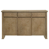 Adina 3-Door 59-Inch Sideboard in Distressed Light Brown