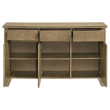 Adina 3-Door 59-Inch Sideboard in Distressed Light Brown
