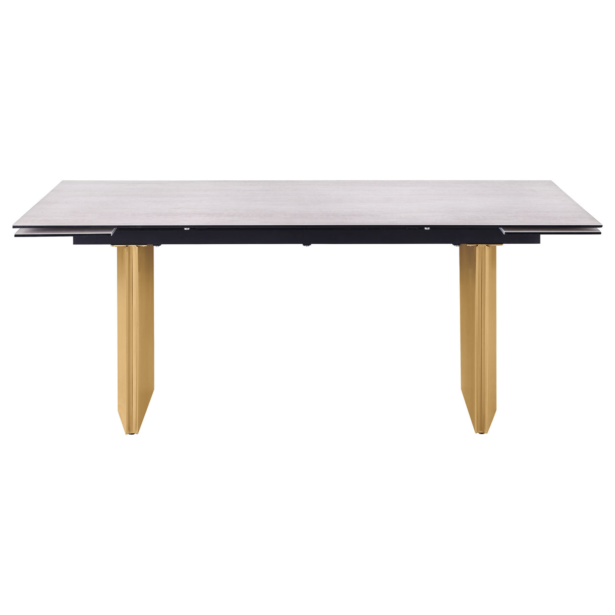 Vesa 97-Inch Glass Top Extension Dining Table, Beige