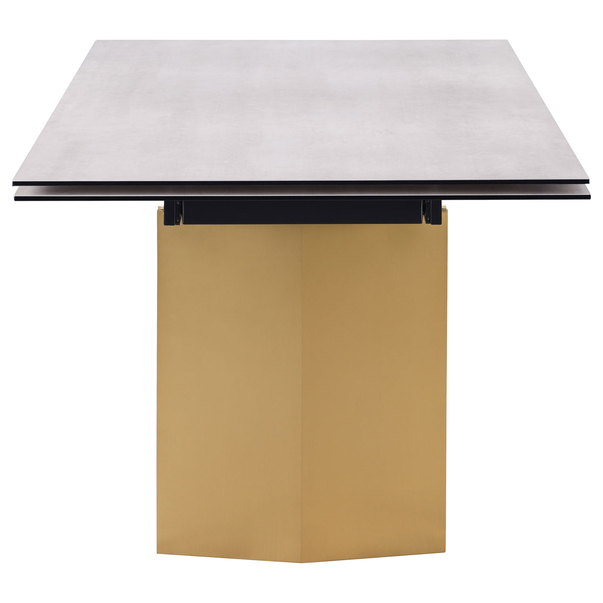 Vesa 97-Inch Glass Top Extension Dining Table, Beige