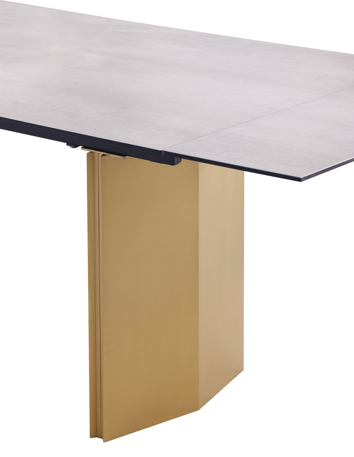 Vesa 97-Inch Glass Top Extension Dining Table, Beige