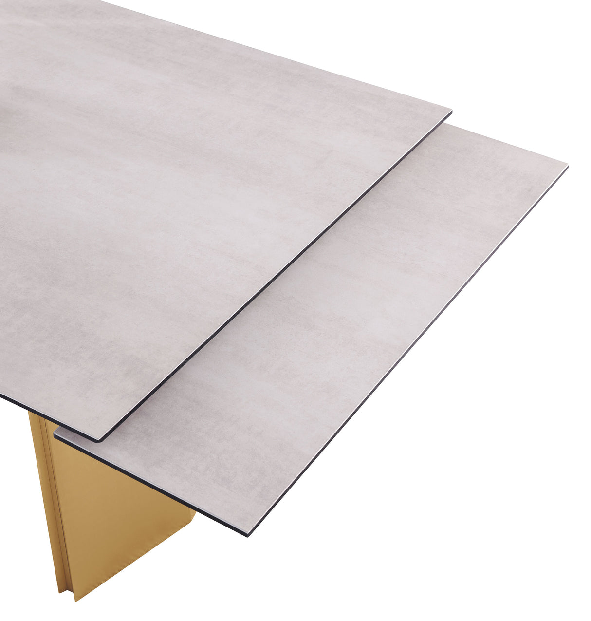 Vesa 97-Inch Glass Top Extension Dining Table, Beige