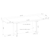 Vesa 97-Inch Glass Top Extension Dining Table, Beige