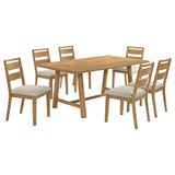Duncan 7-Piece Rectangular Dining Set, Washed Oak