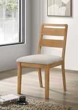 Duncan Ladder Back Dining Side Chair, Washed Oak (Set of 2)