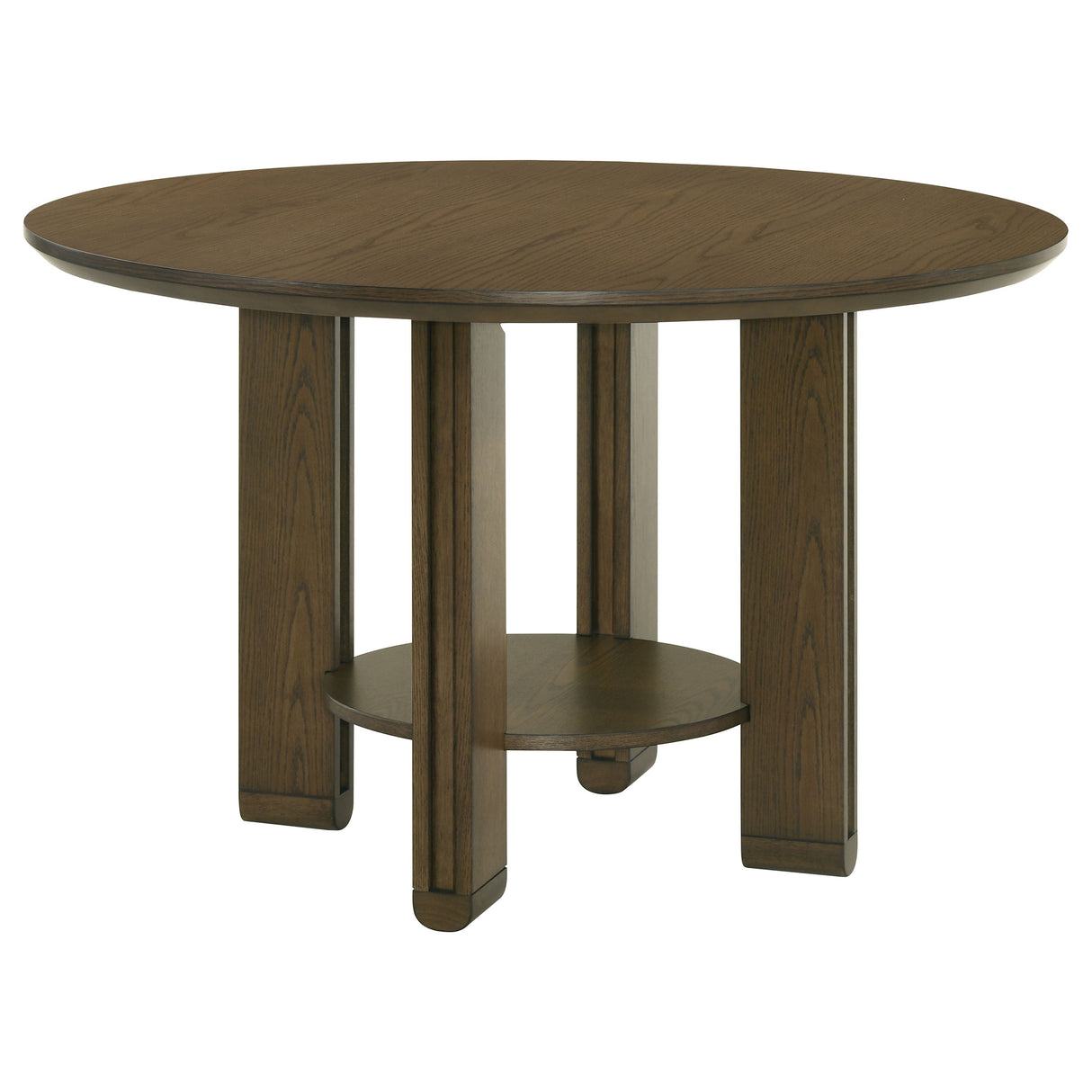 Ottowa 5-Piece Round Wood Dining Room Table Set, Brown