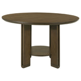 Ottowa 5-Piece Round Wood Dining Room Table Set, Brown