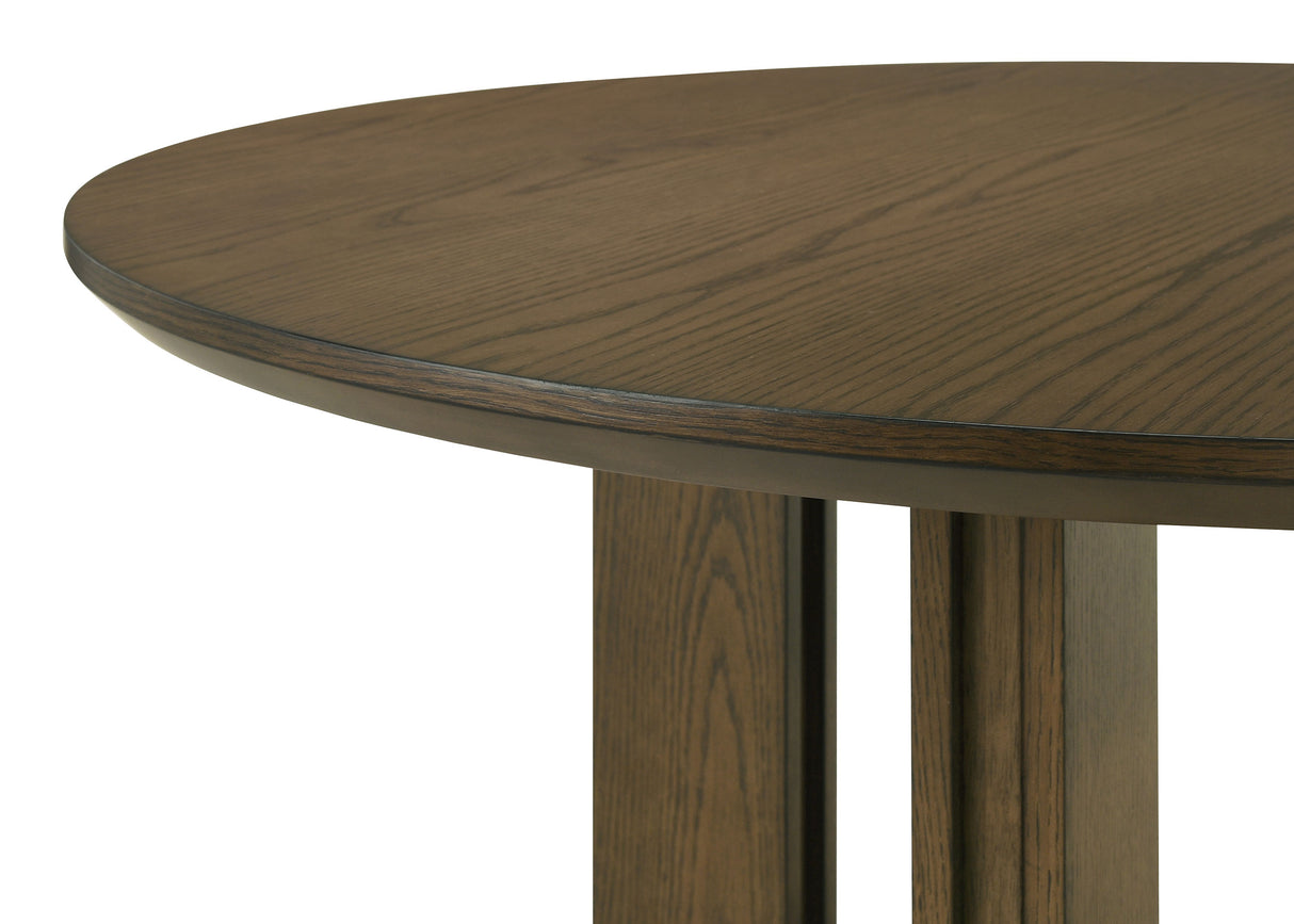 Ottowa 5-Piece Round Wood Dining Room Table Set, Brown