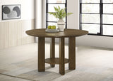 Ottowa 47-Inch Round Wood Dining Table with Shelf Brown