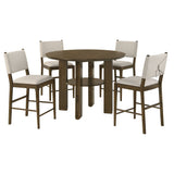 Ottowa 5-Piece Round Counter Height Dining Set in Brown