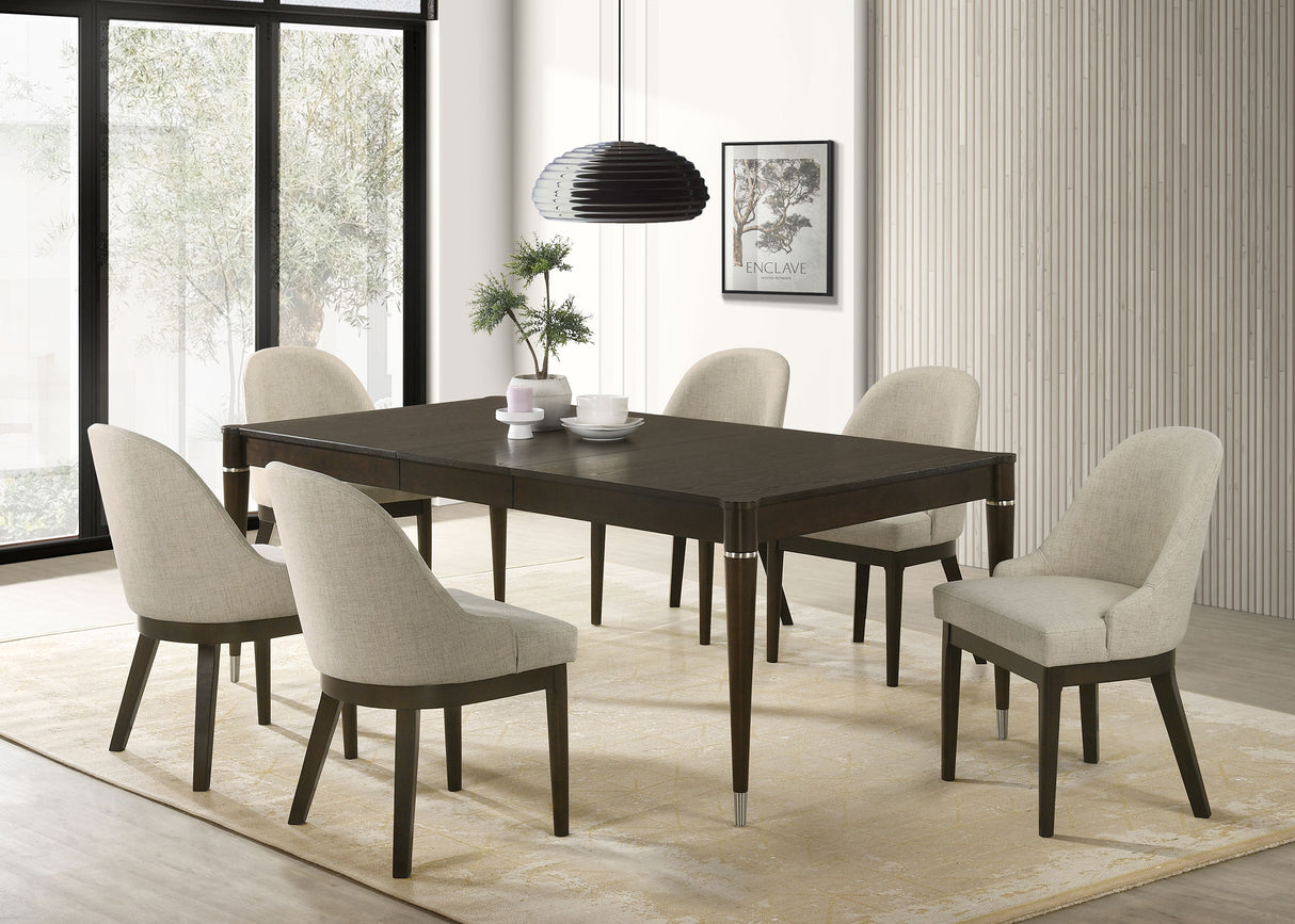 Reseda 7-Piece Rectangular Dining Set Ash Brown