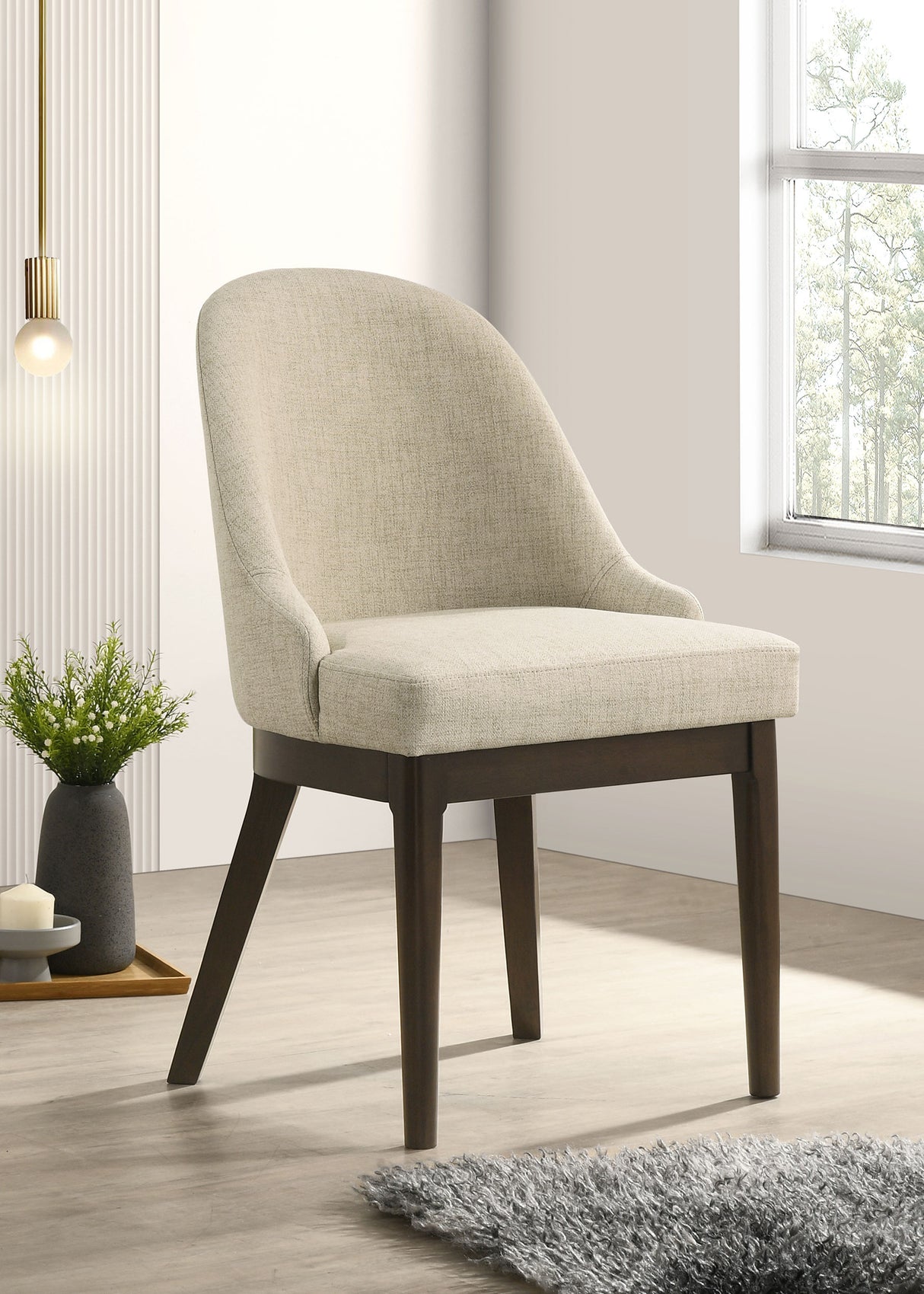 Reseda Upholstered Dining Side Chair Beige Set of 2