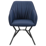 Mayer Upholstered Dining Arm Chair, Blue and Brown (Set of 2)