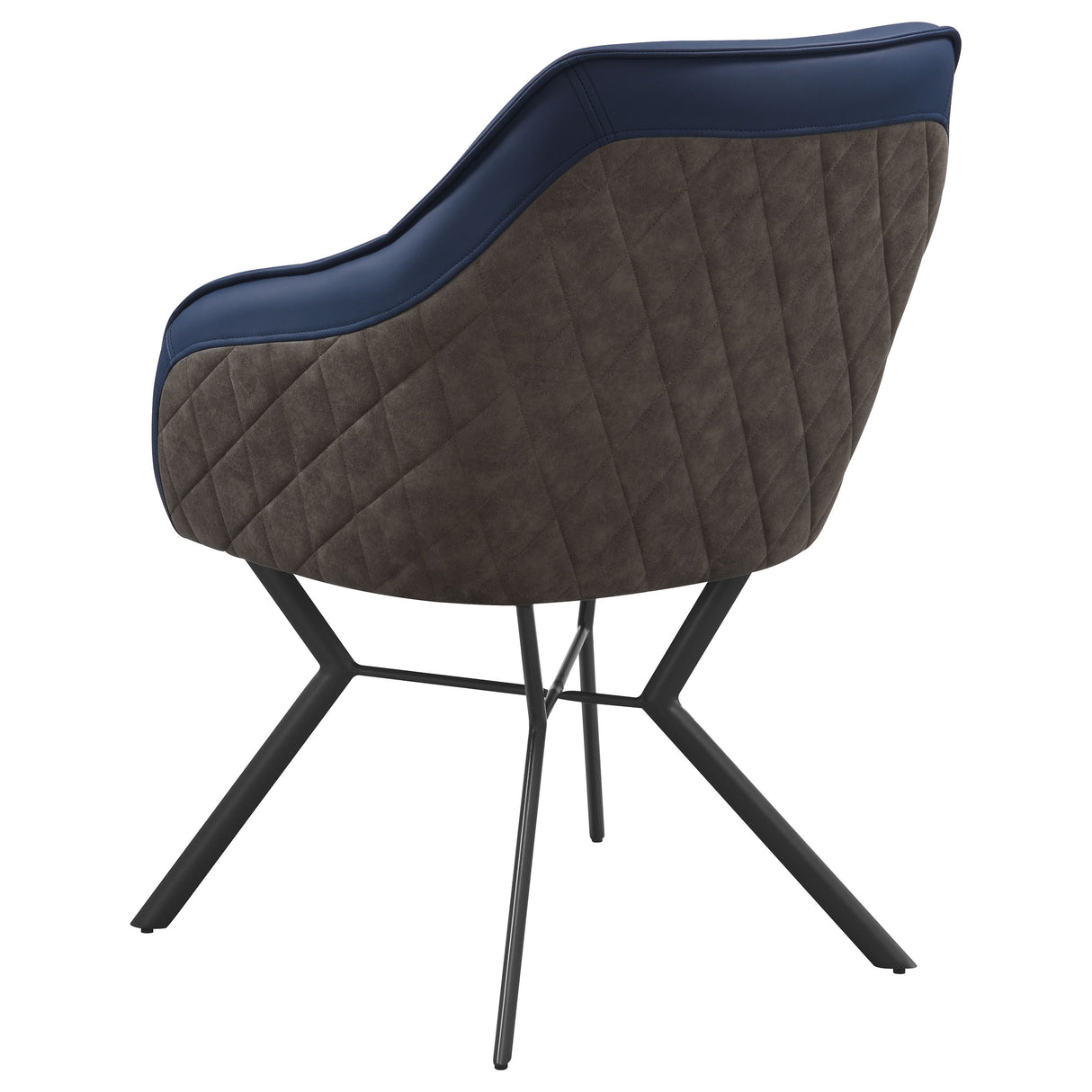 Mayer Upholstered Dining Arm Chair, Blue and Brown (Set of 2)