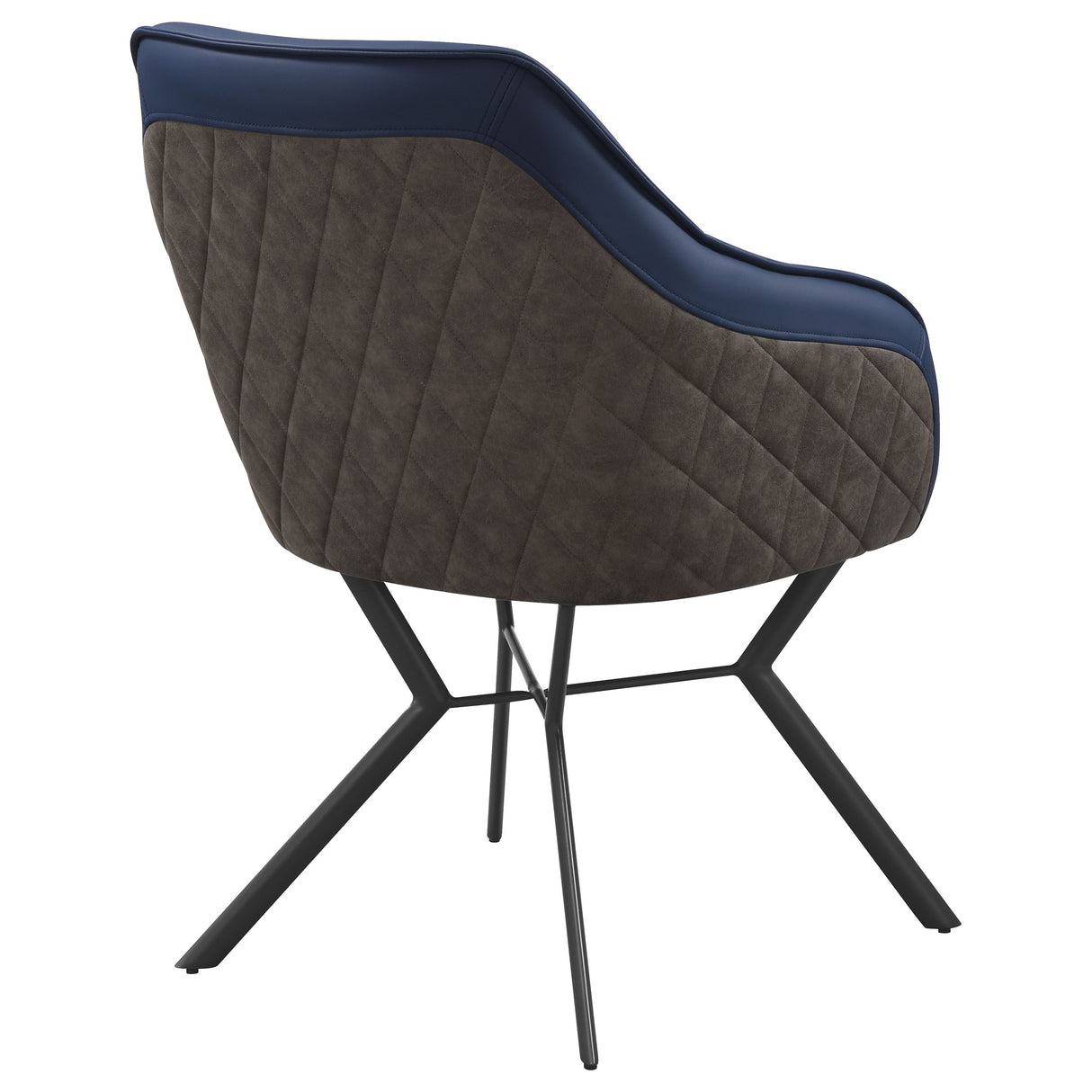Mayer Upholstered Dining Arm Chair, Blue and Brown (Set of 2)
