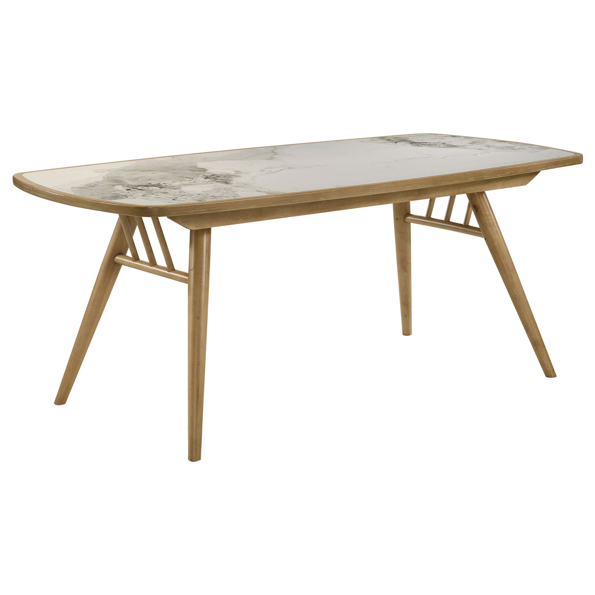 Croyden 7-Piece Dining Set, Weathered Natural with Grey Chairs