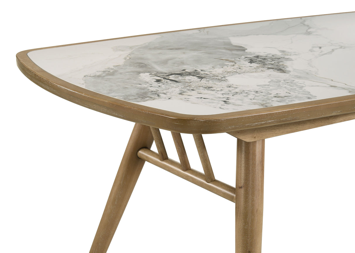 Croyden 7-Piece Dining Set, Weathered Natural with Grey Chairs