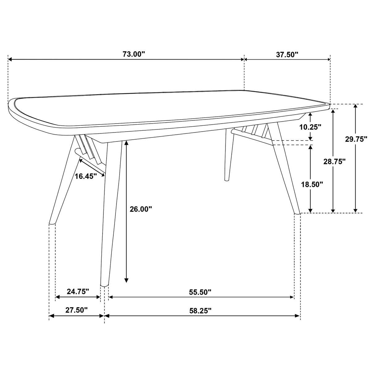Croyden 73-Inch Rectangular Dining Table Weathered Natural