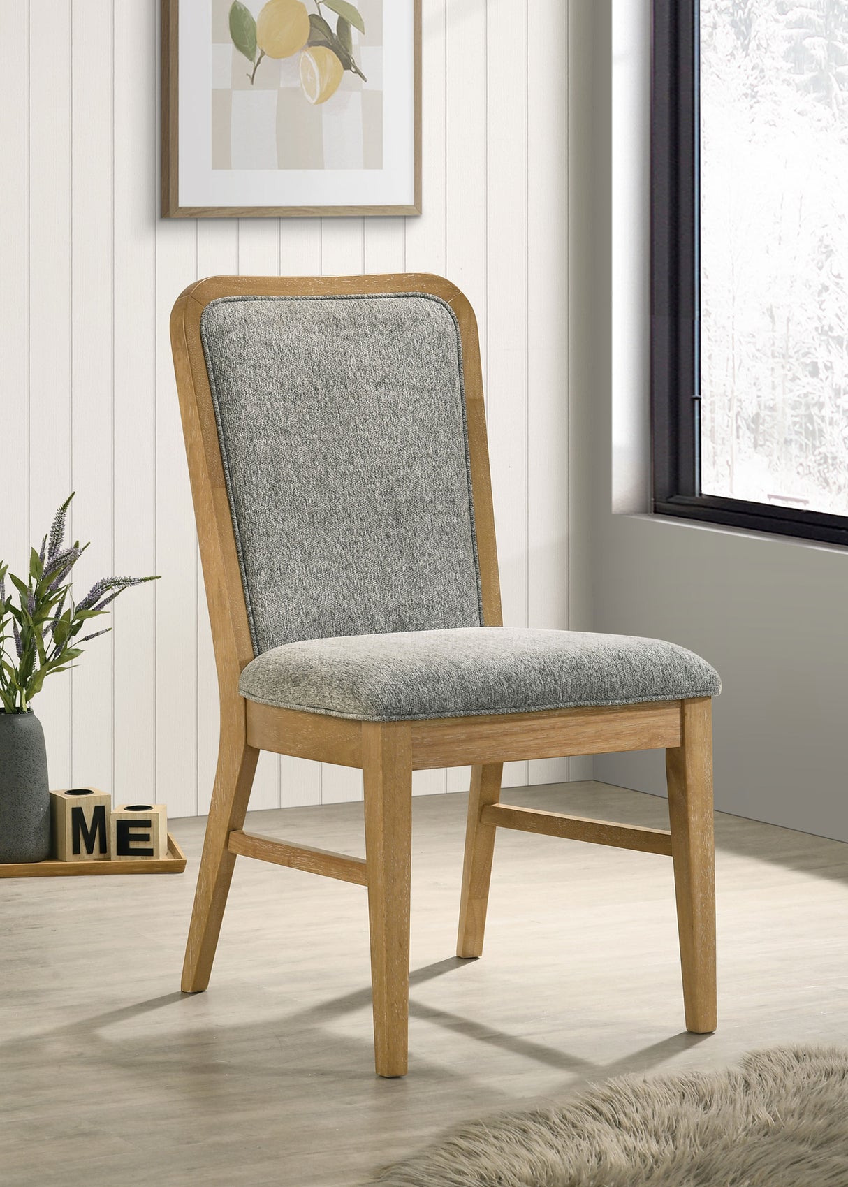 Croyden Dining Side Chair in Grey, Set of 2