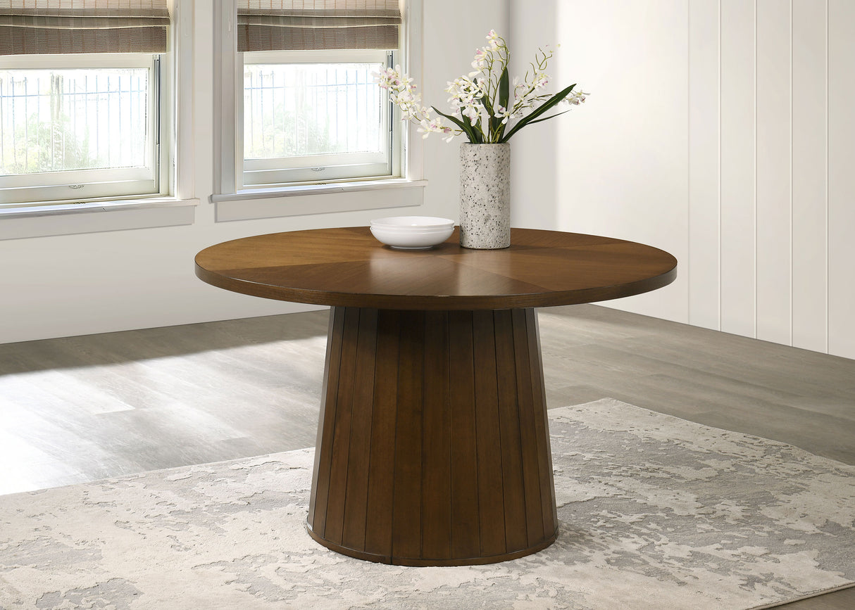 Galindo 52" Round Walnut Veneer Dining Table