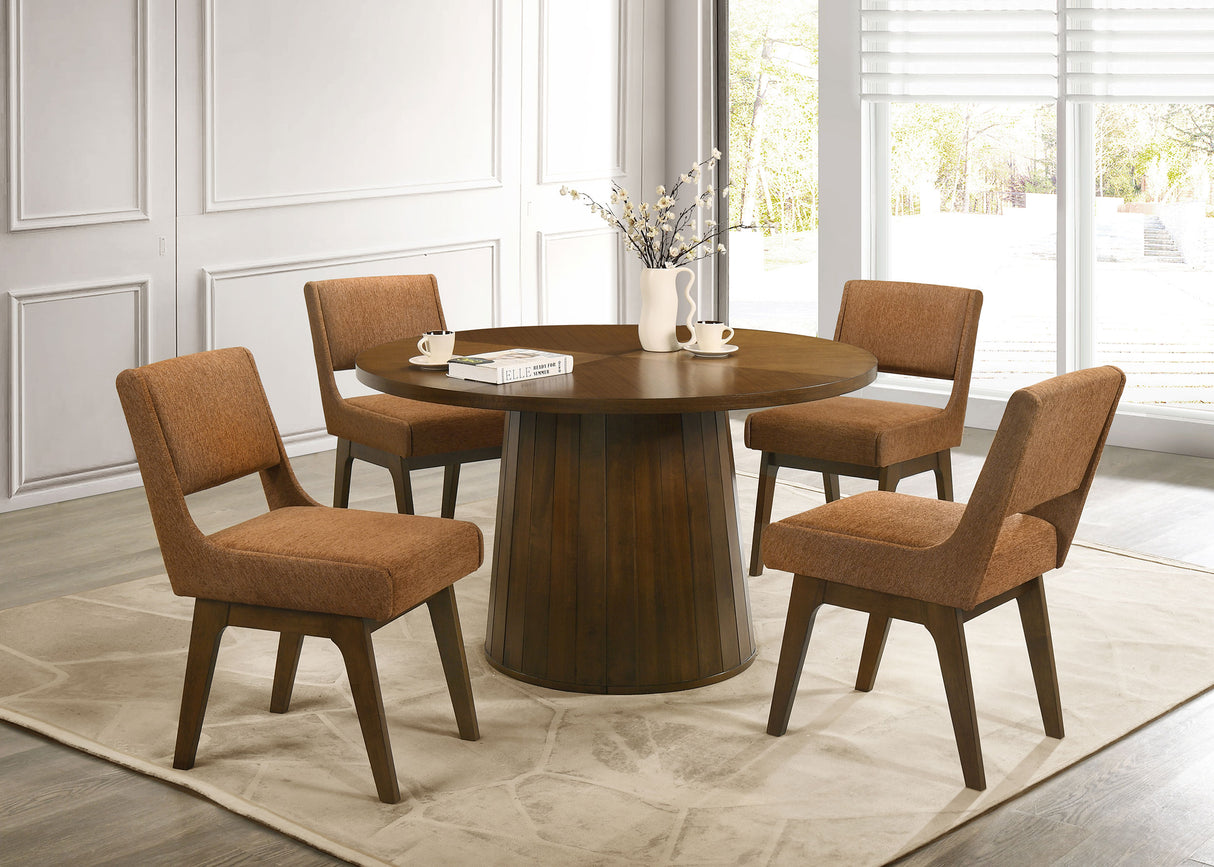 Galindo 52" Round Walnut Veneer Dining Table