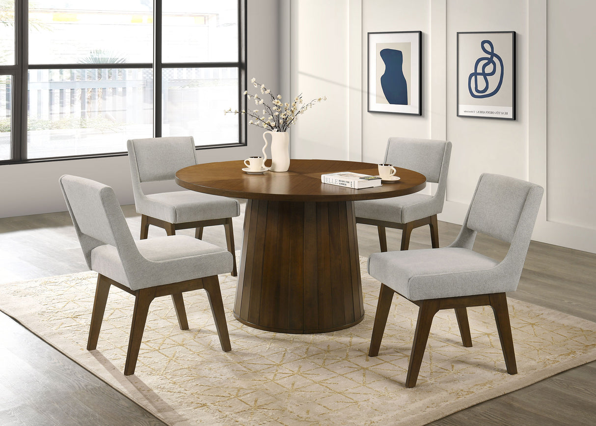 Galindo 52" Round Walnut Veneer Dining Table