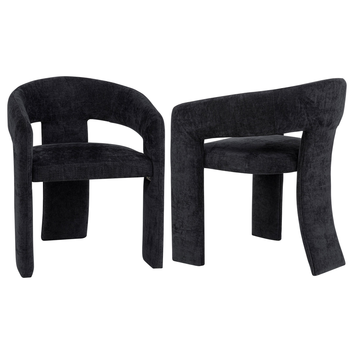 Carlow Upholstered Dining Arm Chair, Black (Set of 2)