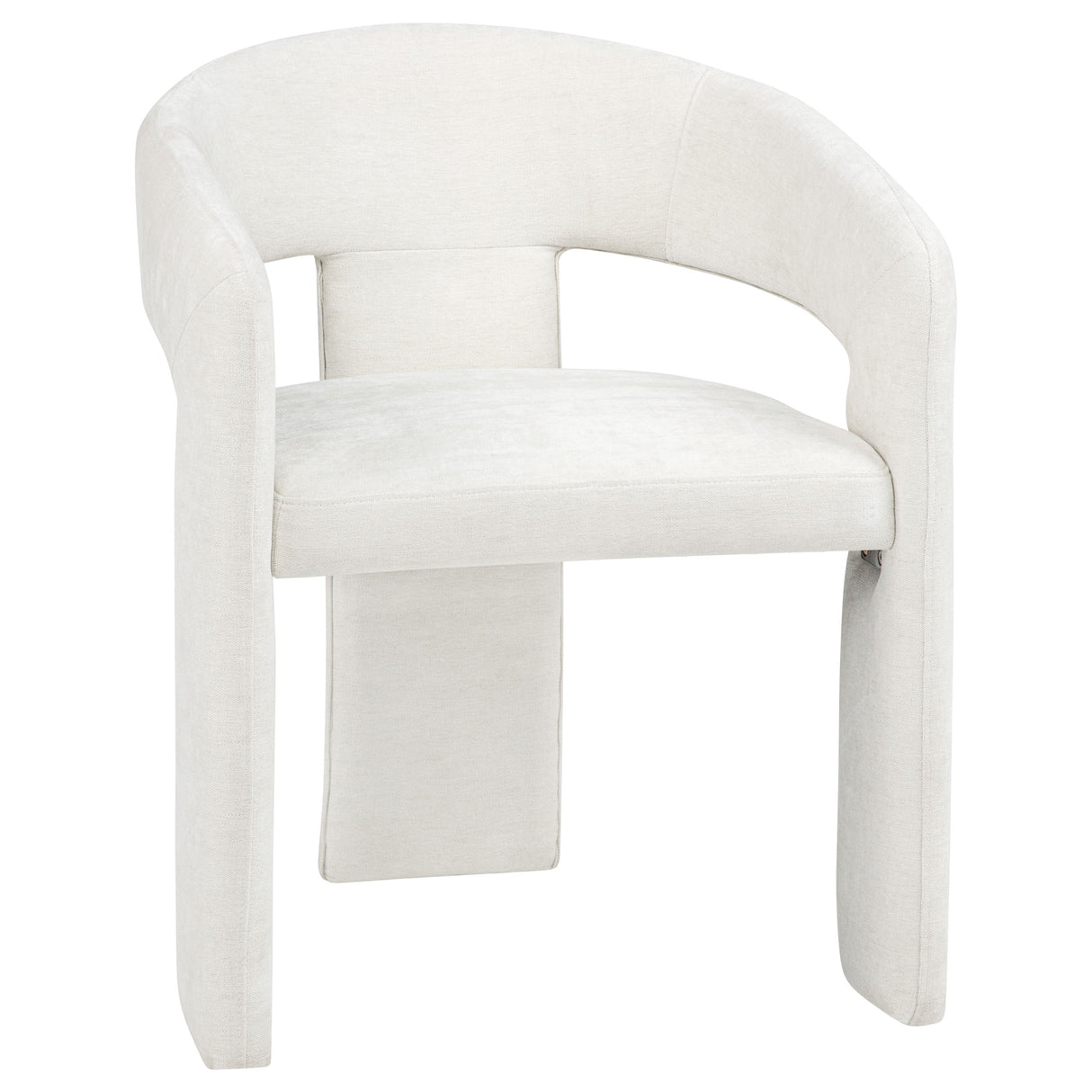 Carlow White Fabric Upholstered Dining Arm Chairs, Set of 2