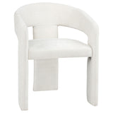 Carlow White Fabric Upholstered Dining Arm Chairs, Set of 2