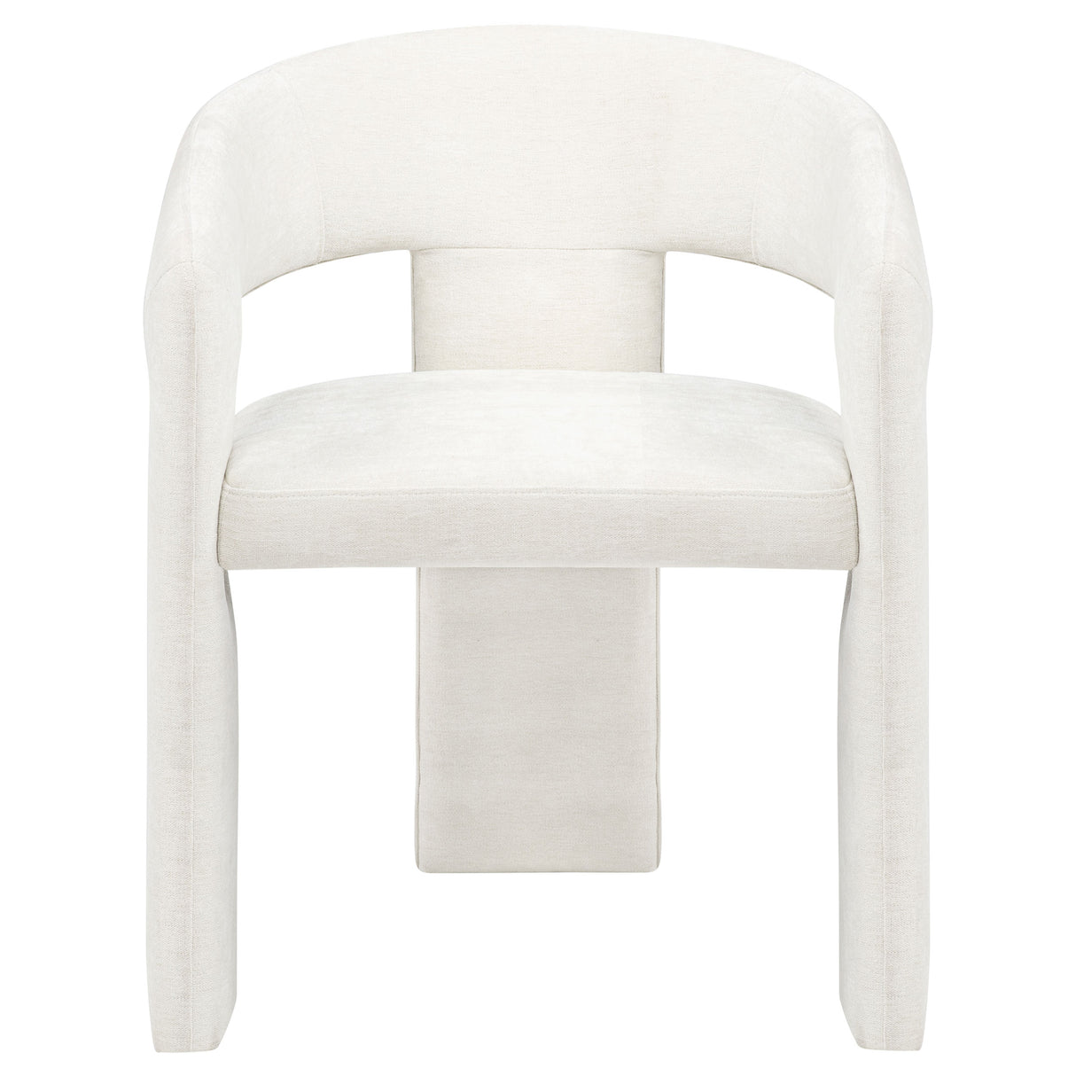 Carlow White Fabric Upholstered Dining Arm Chairs, Set of 2