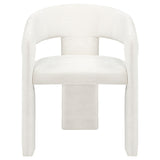 Carlow White Fabric Upholstered Dining Arm Chairs, Set of 2