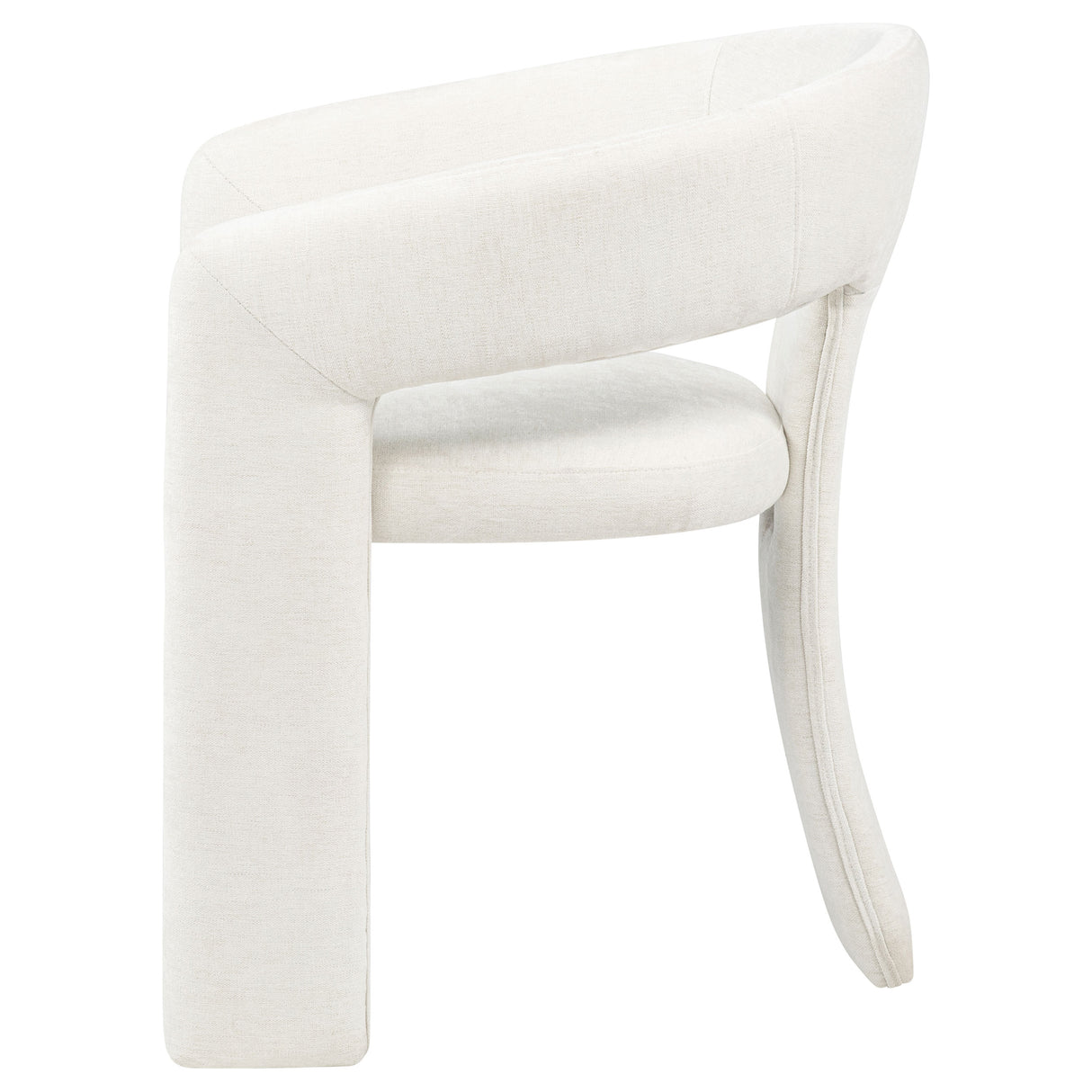 Carlow White Fabric Upholstered Dining Arm Chairs, Set of 2