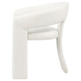 Carlow White Fabric Upholstered Dining Arm Chairs, Set of 2