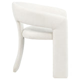 Carlow White Fabric Upholstered Dining Arm Chairs, Set of 2