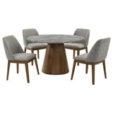 Franklin 5-Piece 50-Inch Round Dining Table Set, Grey and Dark Oak